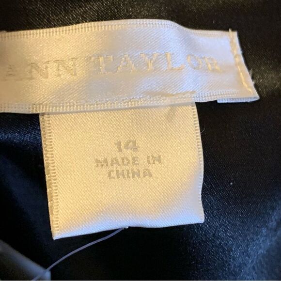 Ann Taylor Loft ‘Celebrations Silk Dress Black Removable Straps Lined Sz 14 NWT - Picture 11 of 12